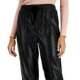 thumbnail image 6 of Tinseltown Womens Faux Leather Casual Jogger Pants, Black, Juniors, Small, 6 of 8