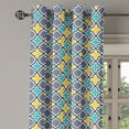 thumbnail image 2 of Ambesonne Trellis Grommet Curtain, Antique Retro Pattern, 50" x 84", Purple Yellow Sky Blue, 2 of 6