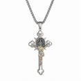 thumbnail image 1 of Stainless Steel Cross St St. Benedict Crucifix Bible Prayer Pendant Necklace Religious Jewelry With Chain Gift For Men, 1 of 5