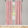 thumbnail image 3 of Ambesonne Coral Curtains, Retro Chevron Pattern, Pair of 28"x95", Coral Dark Coral White, 3 of 5