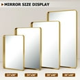 thumbnail image 4 of BEAUTYPEAK Bathroom Mirror 30x40 inch, Modern Round Corner Vanity Wall Mirror，Gold, 4 of 7