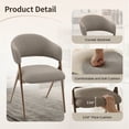thumbnail image 2 of EOP Dining Chairs Set of 2, Mid Century Modern Fabric Kitchen Arm Chairs, Upholstered Dining Room Chairs with Iron Legs, Padded Seat for Living Room, Restaurant, Cafe, Taupe, 2 of 7