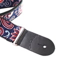 thumbnail image 5 of JK-02 Vintage Modern Red, White & Blue Paisley Design With Chrome Hardware & Leather Ends, 5 of 7