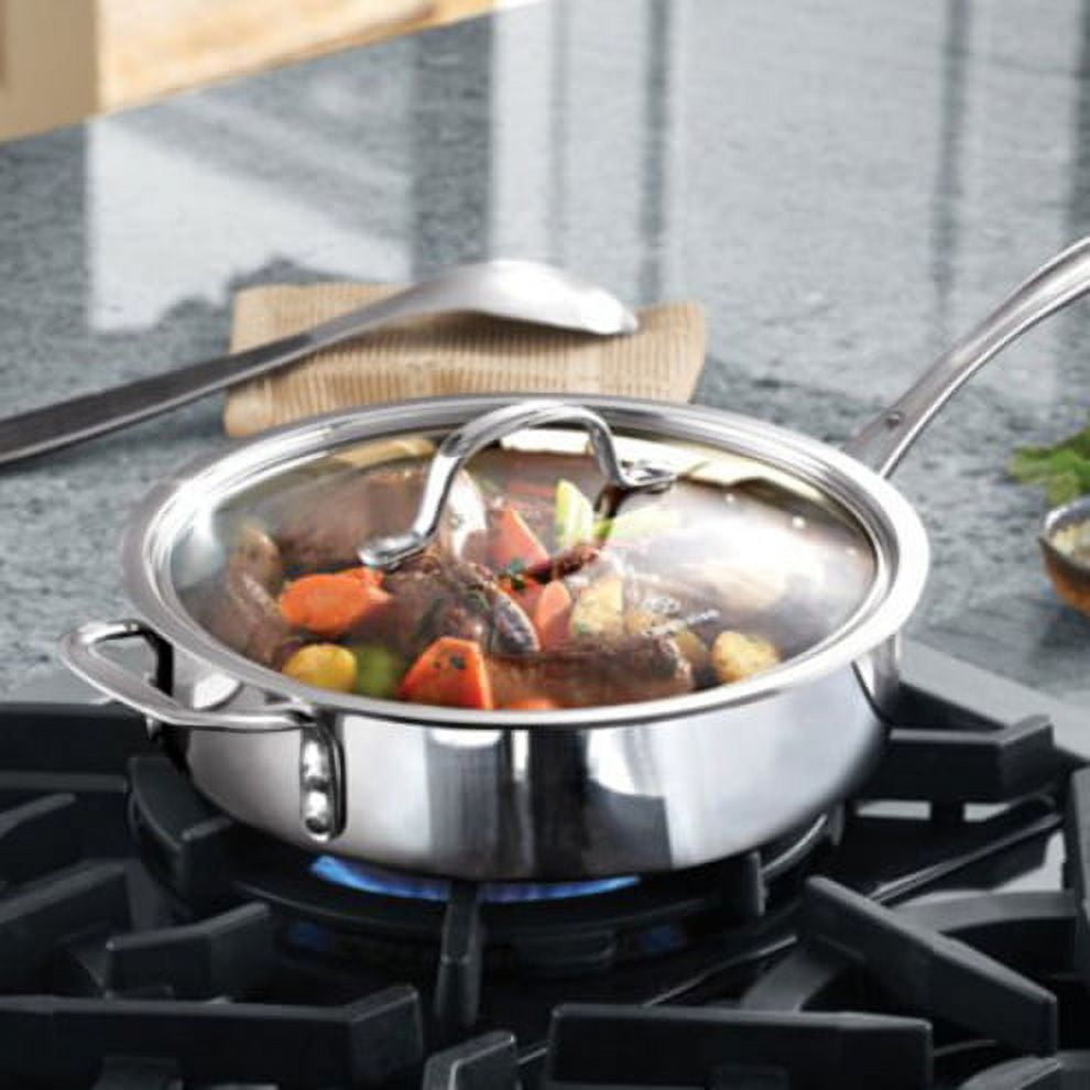 Calphalon CLOSEOUT! Tri-Ply Stainless Steel 5 Qt. Covered Saute Pan - Macy's