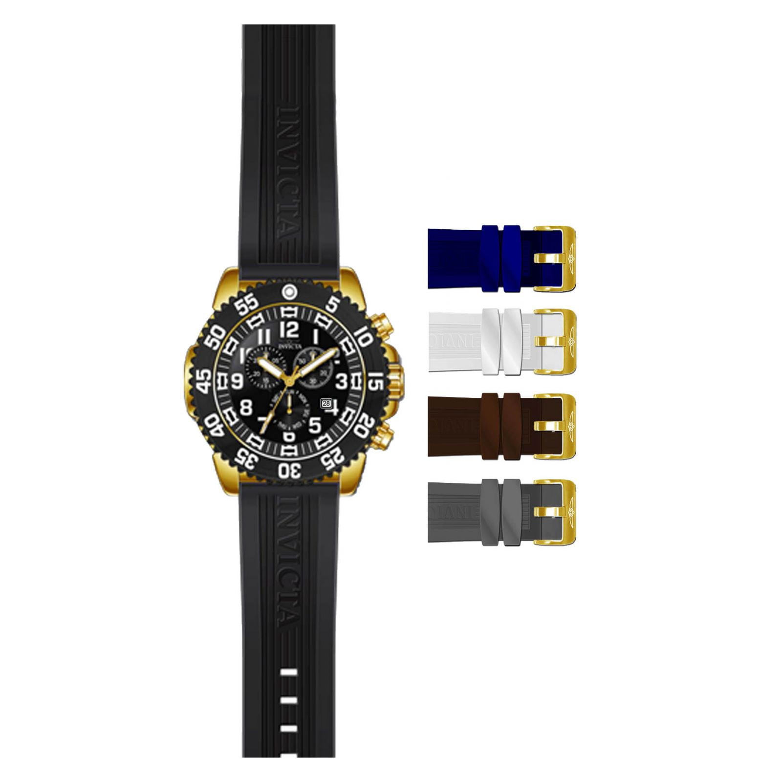 Invicta Pro Diver Men's Quartz Black Rubber Watch 12531