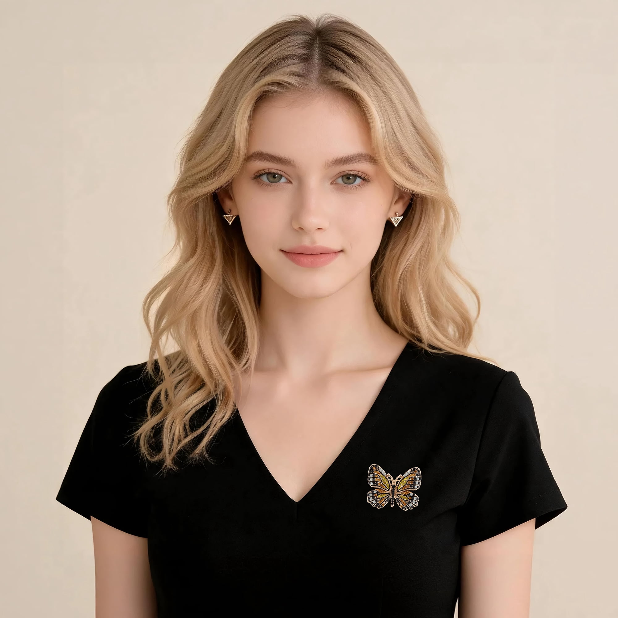 Unique Bargains Elegant Butterfly Rhinestone Brooch for Fashionable Accessories Orange