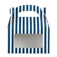 thumbnail image 6 of Restaurantware Gable Gift Boxes Pack of 100 Paper Treat Boxes 6 x 3.5 x 3.5 Inches With Window, Disposable Blue and White Containers, Freezer-safe, For Weddings or Birthdays, 6 of 11