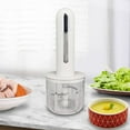 thumbnail image 2 of Glass Food Processor Small, USB Charging Wireless Electric Meat Grinder with 4 Blades & 4 Bowls (1 Large Cup+3 Small Cup), Mini Chopper Food Processor for Home Use, Onion, Garlic, Ginger, Baby Food, 2 of 5