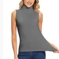 thumbnail image 3 of ANYFIT WEAR Womens Mock Turtleneck Tank Top Sleeveless SLim Fit Top Basic Solid Layer Shirt, 3 of 7