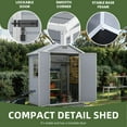 thumbnail image 2 of Uforic Resin Outdoor Storage Shed,6.2x3.4ft Plastic Outdoor Shed with Secure Floor Lockable Door Garage Patio Garden Storage Shed, 2 of 8