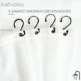 thumbnail image 2 of Bath Bliss Zinc Alloy Shower Curtain Rings, Matte Black (12 Count), 2 of 6