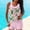 Pink, variant on FDGIU Women's Modest Tankini Set - Tummy Control Tank Top & Shorts with Built-in Bra Bathing Suit