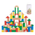 thumbnail image 2 of TOOKYLAND 100 Pieces Wooden Building Blocks, Shape Sorting Stacking Toy for Kids with Storage Bucket, Montessori Toys for 1 2 3 Year Old Girls Boys, 2 of 15