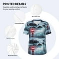 thumbnail image 5 of Fotbe Lighthouse in a Stormy Sea Baseball Jersey Shirt for Men and Women, Casual Short Sleeves Button Down T-Shirt-Medium, 5 of 9