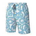 thumbnail image 5 of Kdxio Blue Snake Pattern Mens Casual Shorts - Drawstring Summer Beach Sports Shorts for Men, 5 of 9