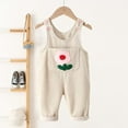 thumbnail image 3 of OSOLU Children Girls Pants Corduroy Overalls with Floral Design Cute Overalls Soft Overall Romper Casual Vacation Trousers, 3 of 6