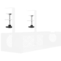 Yonrjhukm No Hole Office Under Desk Storage Basket, Adjustable Cable Manager, Carbon Steel Hanging Organizer for Classroom, Office Supplies, and Stationery Storage