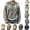 Dark Gray, variant on Womens Fair Isle Cardigan Sweaters Retro Button Up Geometric Print Casual Crewneck Knit Cardigans Long Sleeve Soft Open Front Comfy Outwear