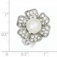 thumbnail image 2 of Designer Sterling Silver Simulated Pearl & Cz Ring Made In China -Jewelry By Sweet Pea Creations, 2 of 2