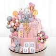 thumbnail image 4 of Acmee - Juego de 44 adornos para tartas de elefante, mini botella de leche de elefante 3D para beb&eacute;, bolas de espuma de oro rosa, decoraci&oacute;n de tartas para baby shower, ni&nt, 4 of 6
