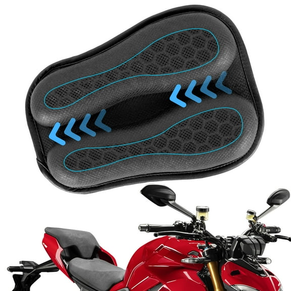 Retrok Universal Motorcycle Seat Cushion 3D Honeycomb Breathable Seat Pad Shock Absorption Motorcycle Gel Air Seat Pad Comfortable Motorcycle Butt Protector for Long Rides