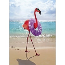 Avanti Press Flamingo with Swim Ring Funny Feminine Birthday Card