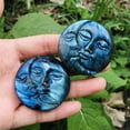 thumbnail image 4 of MATROOY 2" Natural Labradorite Sun Moon Carved Quartz Crystal Skull Healing Palmstone, 4 of 8