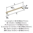 thumbnail image 5 of Amerock Balon 10-1/16 inch (256mm) Center-to-Center Golden Champagne Cabinet Pull, 5 of 6