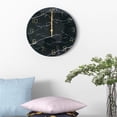 thumbnail image 2 of 12inch Marble Grain Analog Wall Clock for Living Room,Round Ultra-Thin Acrylic Silent Decorative Clock Battery Operated Black, 2 of 6