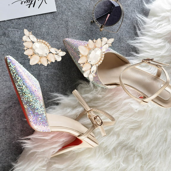 HEMOTON  for Wedding Dress Bride Decor Decorations High Heels Golden