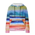 thumbnail image 5 of Blue Sweaters for Women's Cute Oil Painting Gradient Hoodie Drawstring Pullover Sweatshirt Fashionable Casual Sweater Comfortable Spring and Autumn Clothing Womens Fall Fashion 2025, 5 of 6