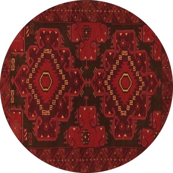 Ahgly Company Indoor Round Persian Orange Traditional Area Rugs, 4' Round