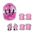 thumbnail image 1 of Kit de 7 cascos de bicicleta para niños con rodilleras, coderas y muñequeras, protectores portátiles para coderas y rodilleras, equipo de protección Rosa, 1 of 8