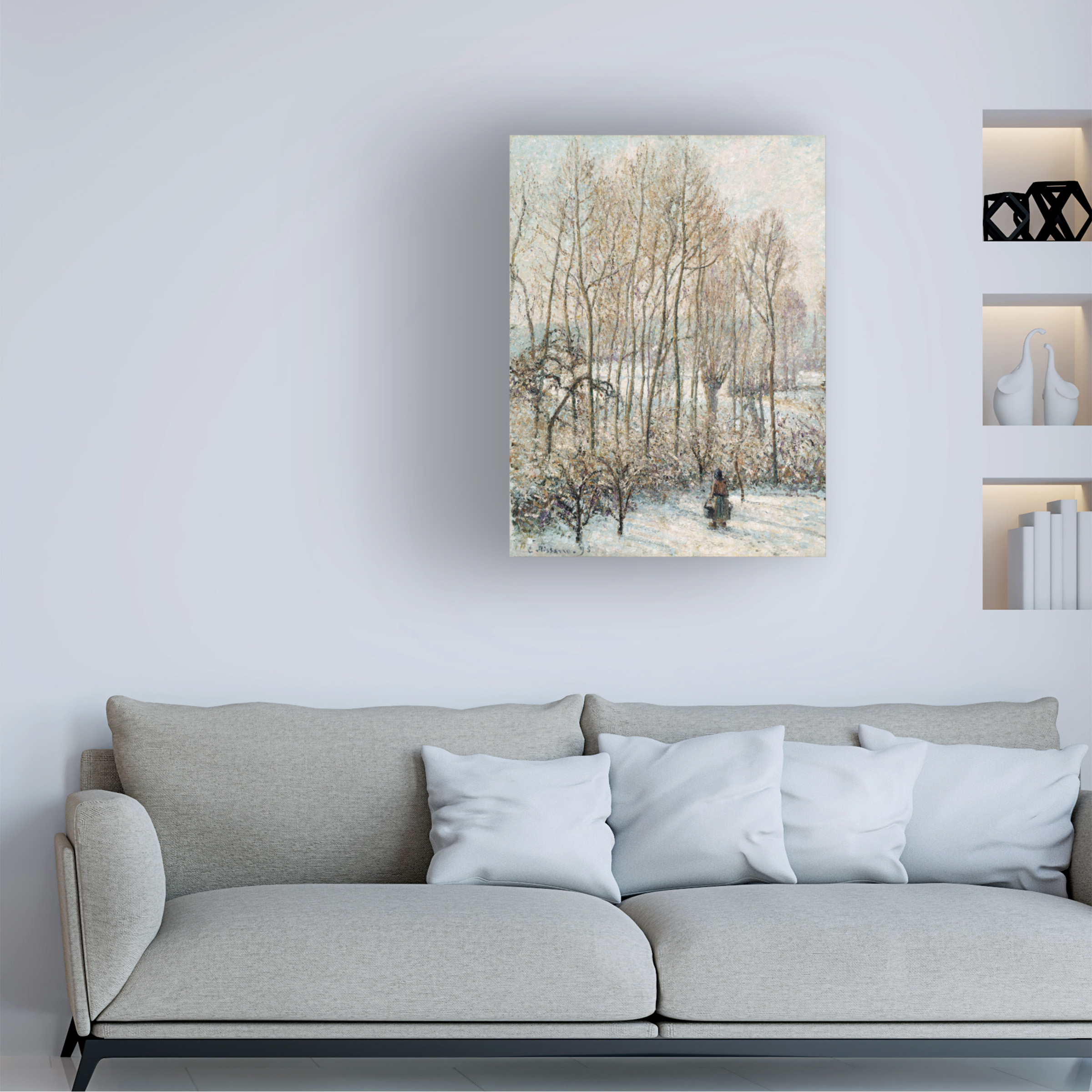 Pissarro 'Morning Sunlight on the Snow' Canvas Art