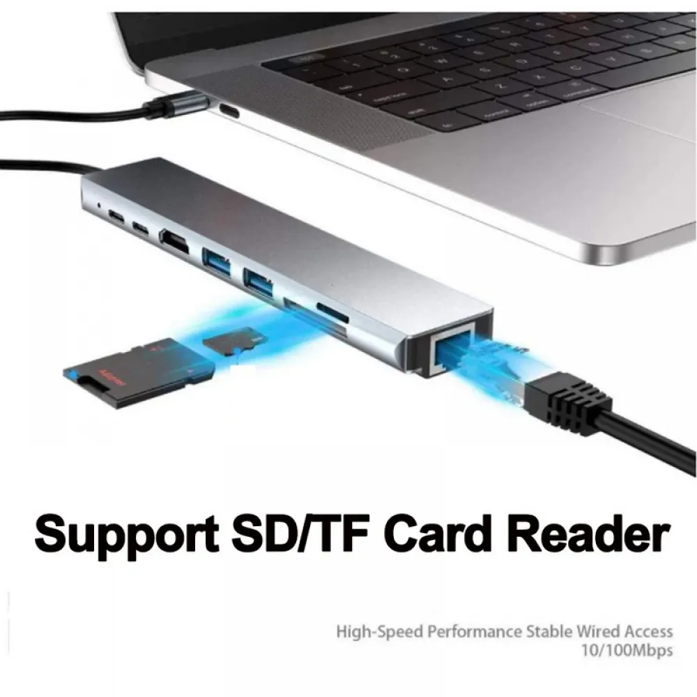 Feylan USB C hub 4K 30Hz type C to HDMI-compatible USB 3.0 adapter 11 in 1 type C hub dock PD 87W USB C splitter for MacBook Pro Air