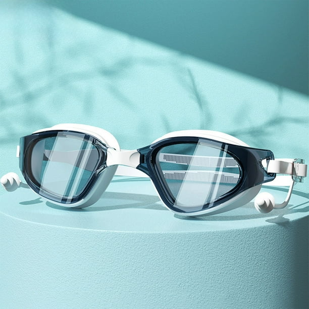 Gafas de natación antivaho de alta definición Lisbinx | Montura grande impermeable para hombre y mujer | Sellador de silicona cómodo | Protección UV | Paquete de 1 (16,8 x 4,4 cm)