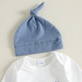 thumbnail image 6 of Cjfdfy Newborn Baby Boy Outfit Little Brother Embroidery Long Sleeve Romper Elastic Waist Pants And Hat  3-piece Set Infant Cute Coming Home Fall Winter 0-18M  ﻿, 6 of 9