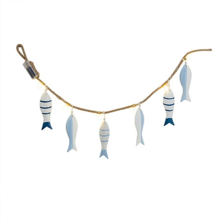

Hixanqinu Premium Home Appliances Electrical Tools Electronics Creative Led Luminous Ocean Style Home Night Light Fish String Pendant Personality Indoor Bedroom Decorations