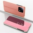 thumbnail image 2 of Mirror Case for Xiaomi 13 Support Wireless Charging, Smart Clear View Cover Thin Ultra with Kickstand Flip Phone Case for Xiaomi 13 QH Rose Gold, 2 of 10