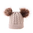 thumbnail image 4 of Spot doble bola giro bebé tejido sombrero lote otoño e invierno cubierta térmica cabeza niños sombrero, 4 of 5