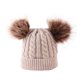thumbnail image 4 of Spot doble bola giro bebé tejido sombrero lote otoño e invierno cubierta térmica cabeza niños sombrero, 4 of 5