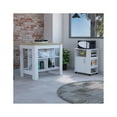 thumbnail image 2 of Oslo 2 Piece Kitchen Set, Cala Kitchen Island + Kitchen Service Cart, White / Light Oak, 2 of 6