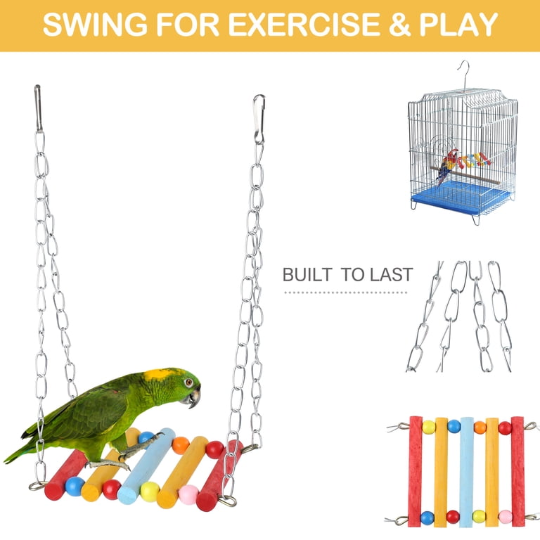 Prime Pets 13-Piece Bird Toy Set, Swings and Chews photo 4