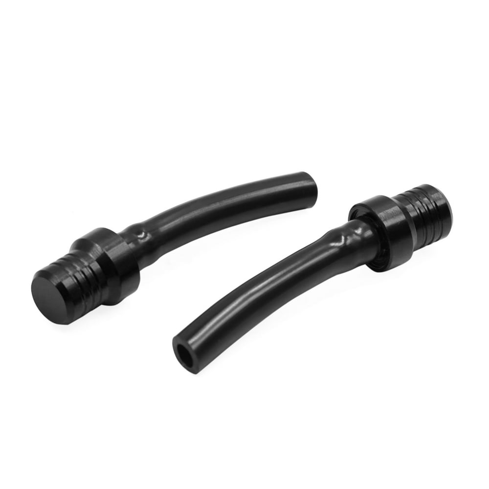2pcs Black Motorcycle Gas Fuel Tank Cap Valve Vent Breather Pipe One