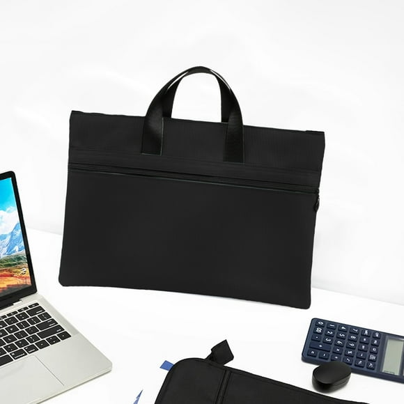Canvas Document Bag with Handle Waterproof Heavy Duty Canvas A4 Document Organizer Tote Vintage Business Briefcase Style Folder Holder 38x29cm Single Bag