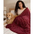 thumbnail image 3 of Utopia Bedding Plush Checkered Fleece Blanket Burgundy Queen, 90x90 Inch Travel Friendly, Soft Cozy Throw Blanket for Couch, Sofa, Bed - Home Decor Gift for Kids, Women and Men, 3 of 5