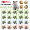 thumbnail image 3 of Catnip Balls Lickable Cat Snack Catnip Wall Ball Rotatable Kitten Chew Toys Cat laying Chewing Cleaning Teeth Toy Pet Supplies (6 pcs), 3 of 7