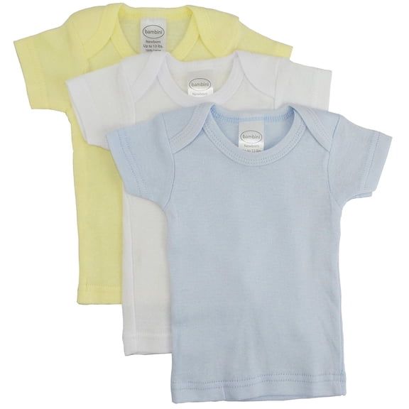 Bambini Pastel Short Sleeve Lap T-Shirts, 3pk (Baby Boys or Baby Girls, Unisex)