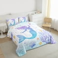 thumbnail image 3 of Castle Fairy Children Teens Marine Mermaid Princess Bedding Comforter Set 2pcs,Bling Gradient Glitter Twin Comforter Sets Microfiber,Sea Underwater World Breathable Bedding Set,Ultra Soft Home Decor, 3 of 8