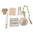 thumbnail image 4 of Bandeja de Pascua con niveles, decoración, conejito, zanahoria, cuerda, cuentas, rodillo, escalera, bandeja de madera para Pascua, 4 of 15